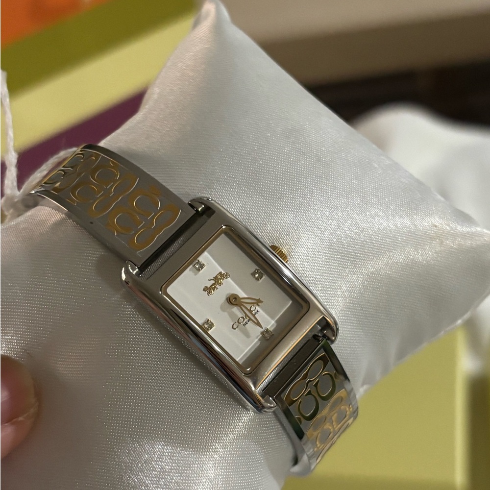 Coach Two-Tone Rectangular Watch - Picture 3 of 7